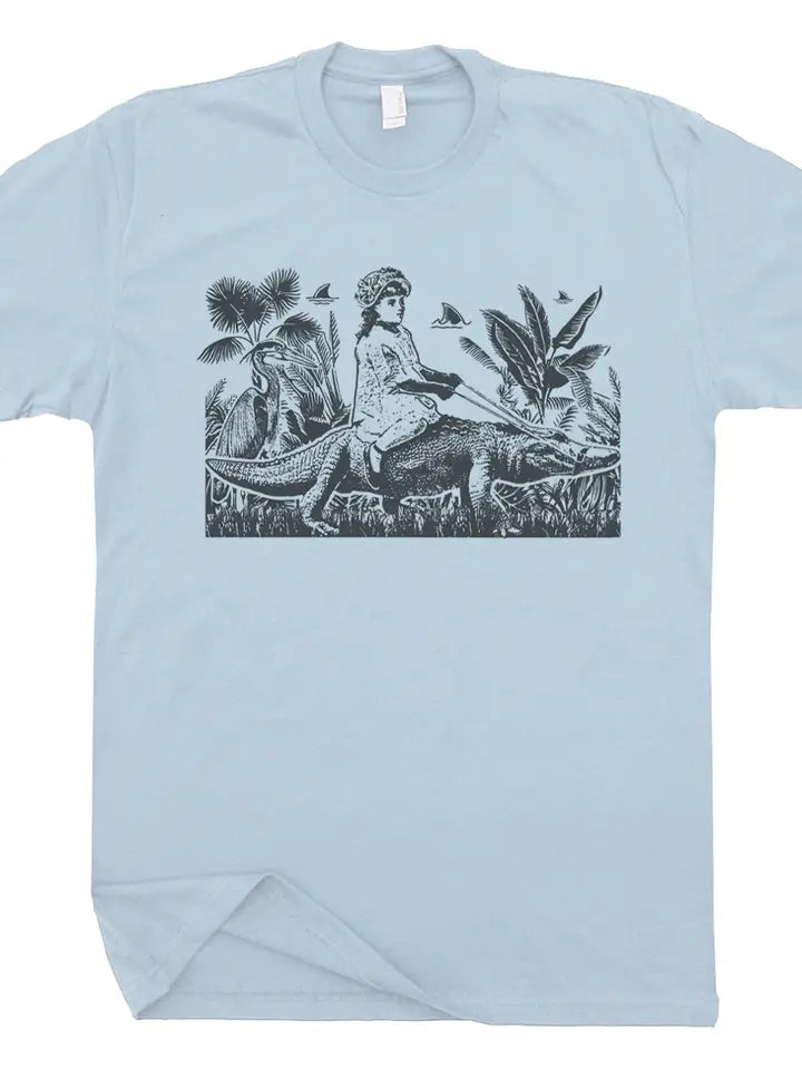 Girl Riding Gator Tshirt