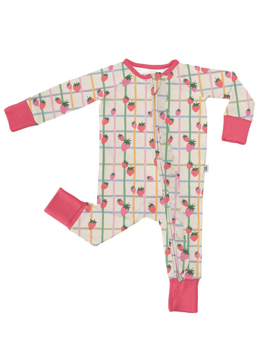 Long Sleeve Zip PJ - Berry Patch