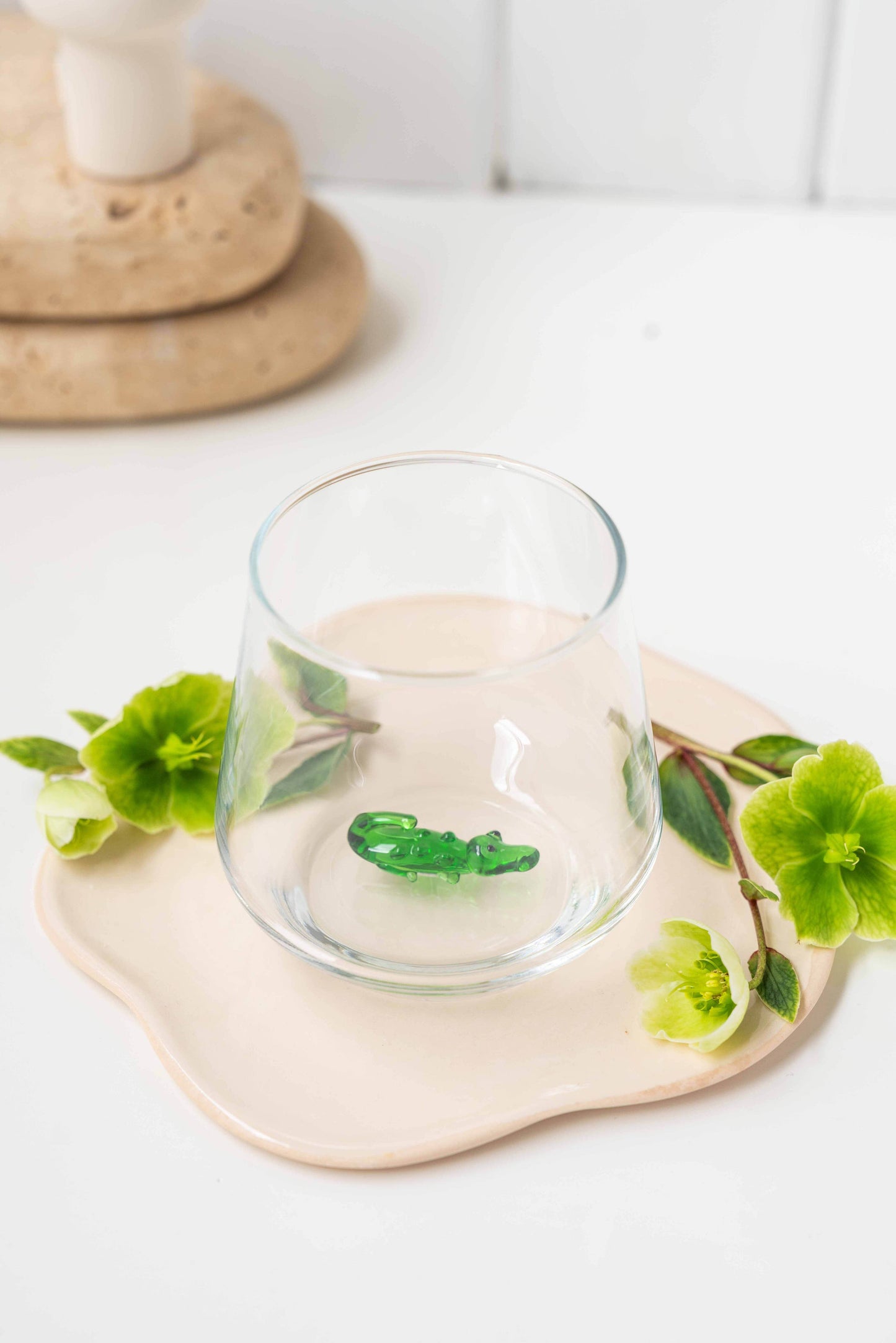 Alligator Figurine Drinking Glass