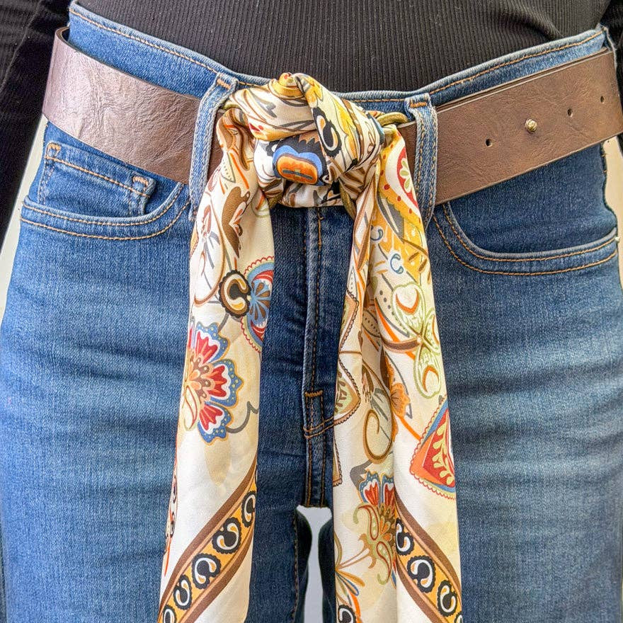 Scarf Belt: Brown Belt-Floral Kingdom
