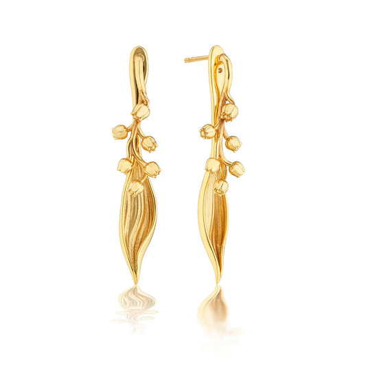 Meadow Lily of the Valley Convertible Earrings - Gold