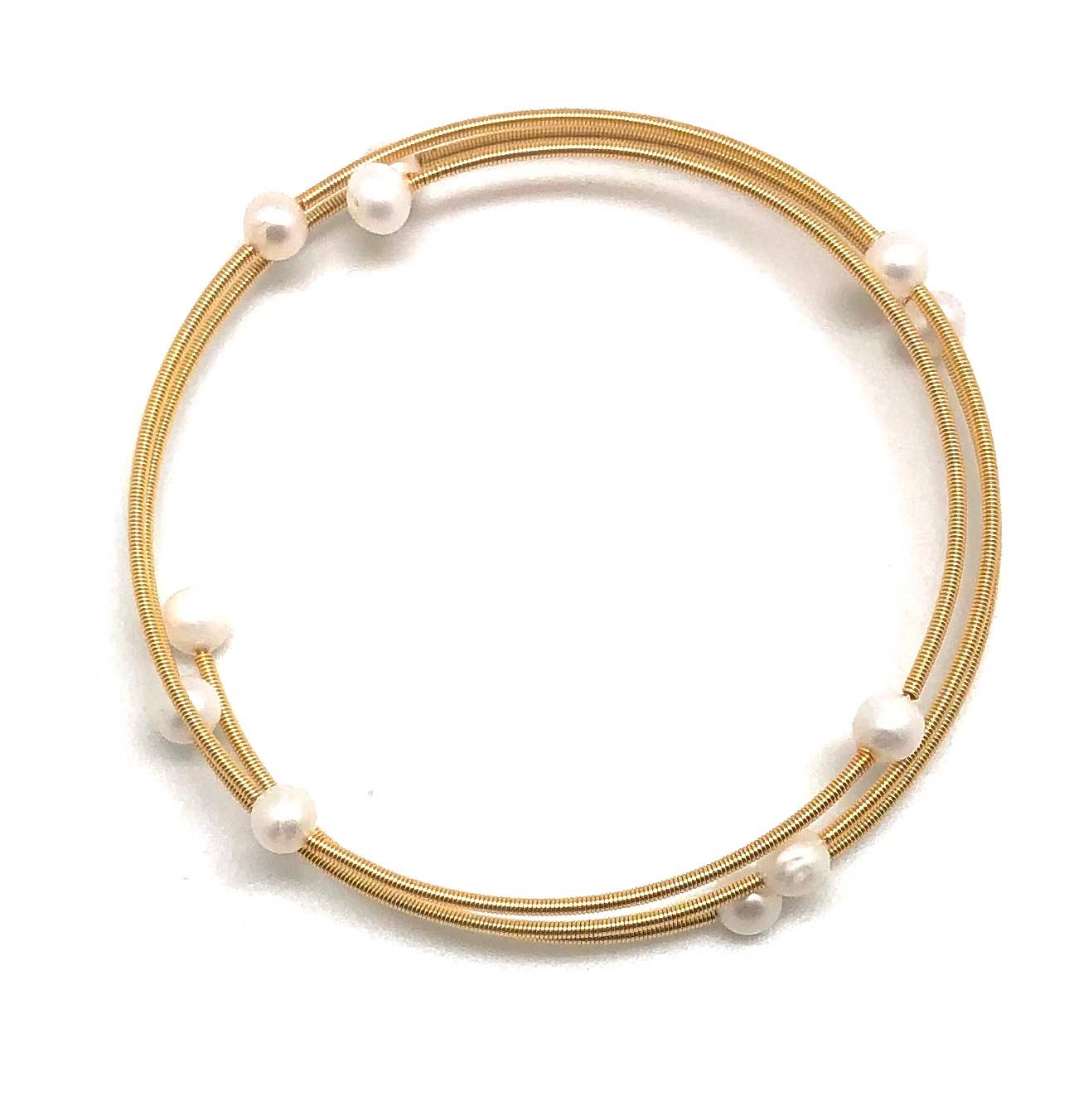 Bracelet Wrap Freshwater Pearl 14Kt.Gold Plated Wire Wrap