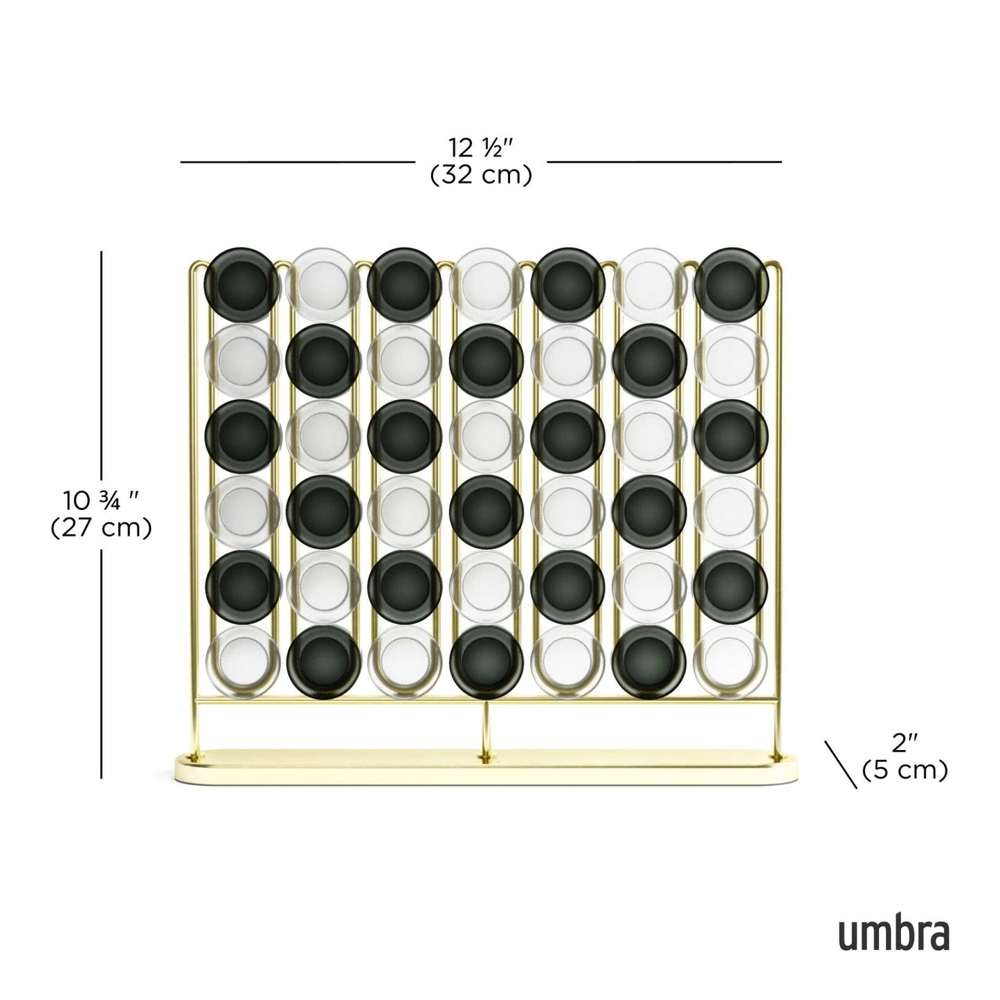 Connect 4 Game Stax 4 in a Row Home Decor Display: Brass