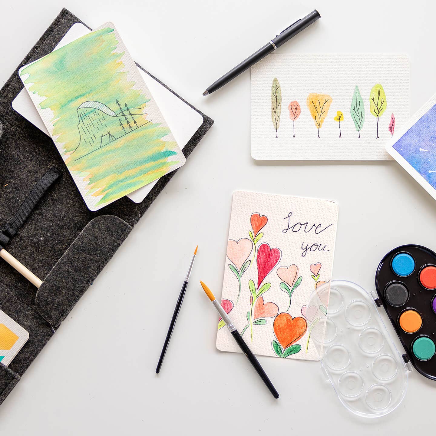 JOTBLOCK travel postcard watercolor paint set
