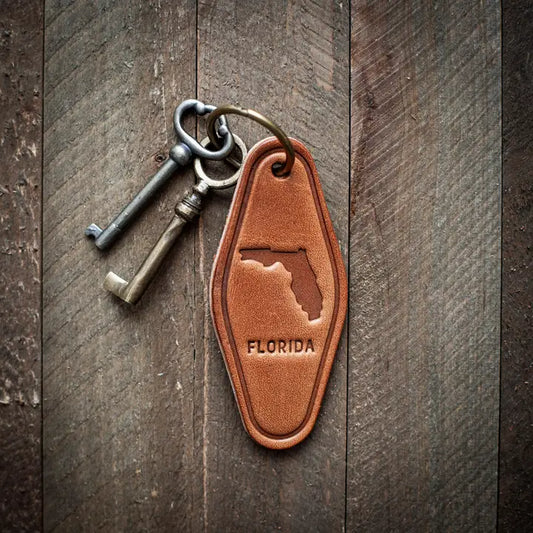 Florida Leather Keychain