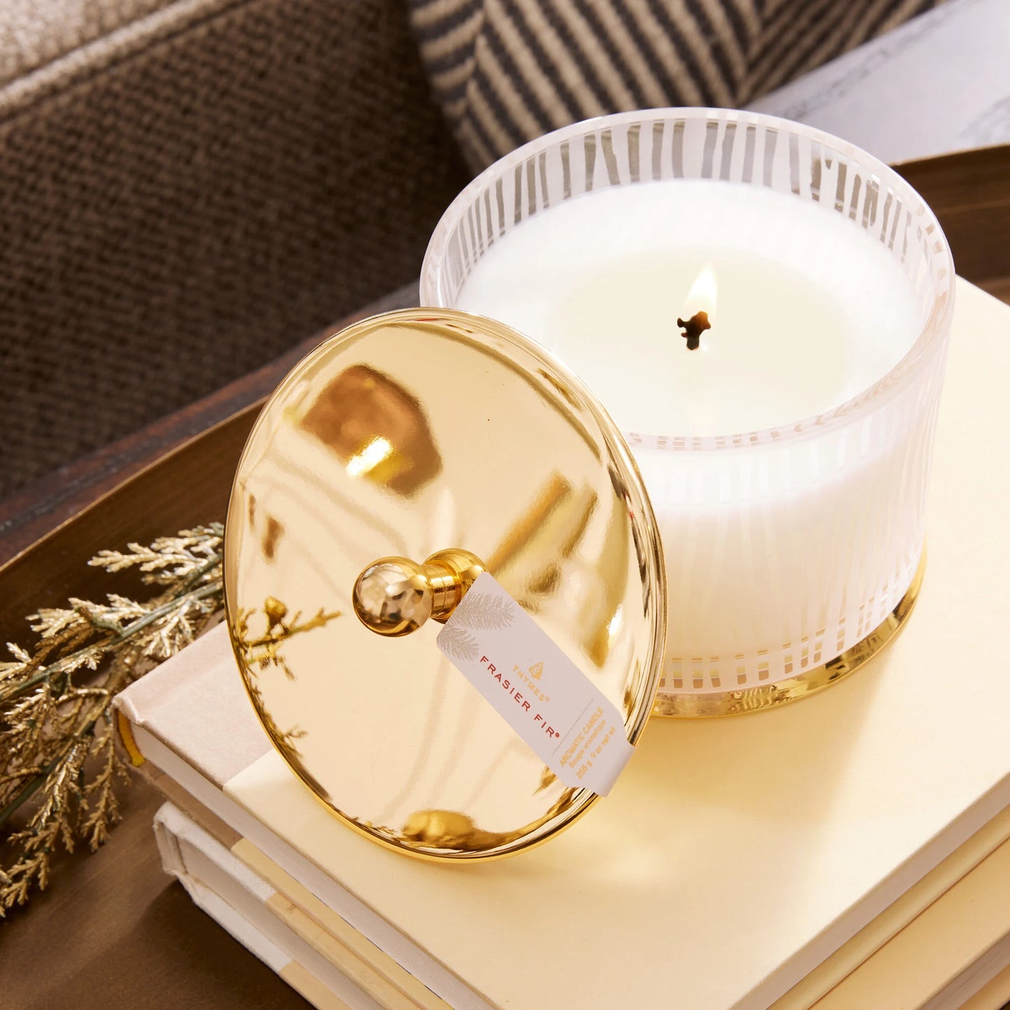 Frasier Fir Gilded Frosted Wood Grain Candle