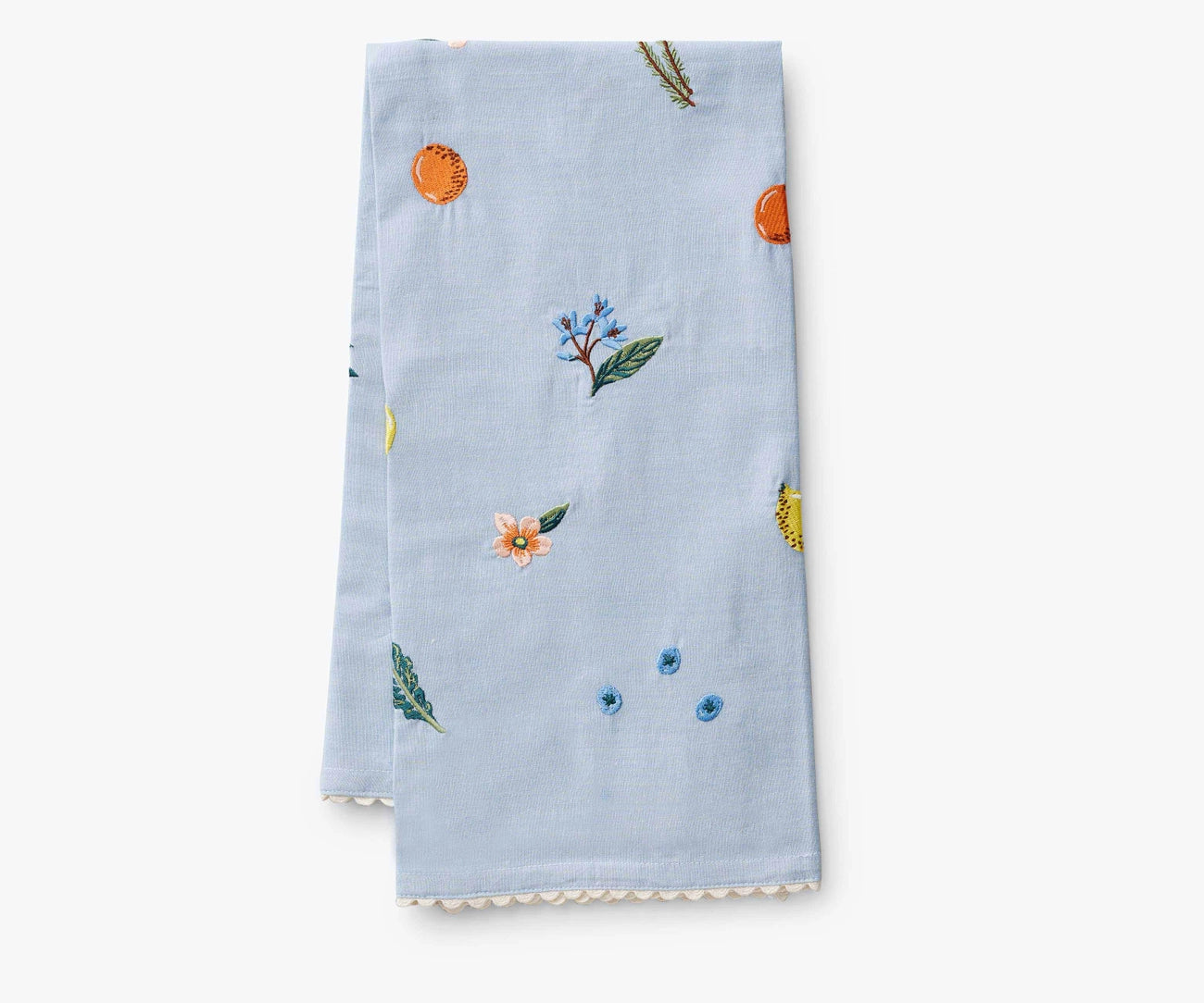 Rifle Paper Embroidered Fruit Stand Tea Towel