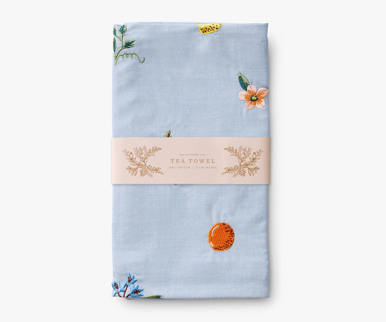 Rifle Paper Embroidered Fruit Stand Tea Towel