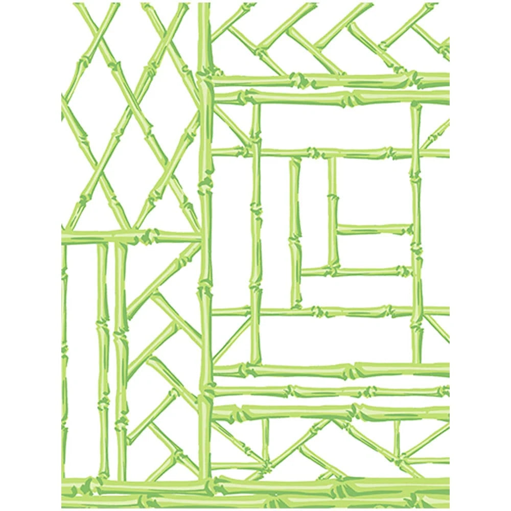 Bamboo Screen Green Square Cotton Tablecover