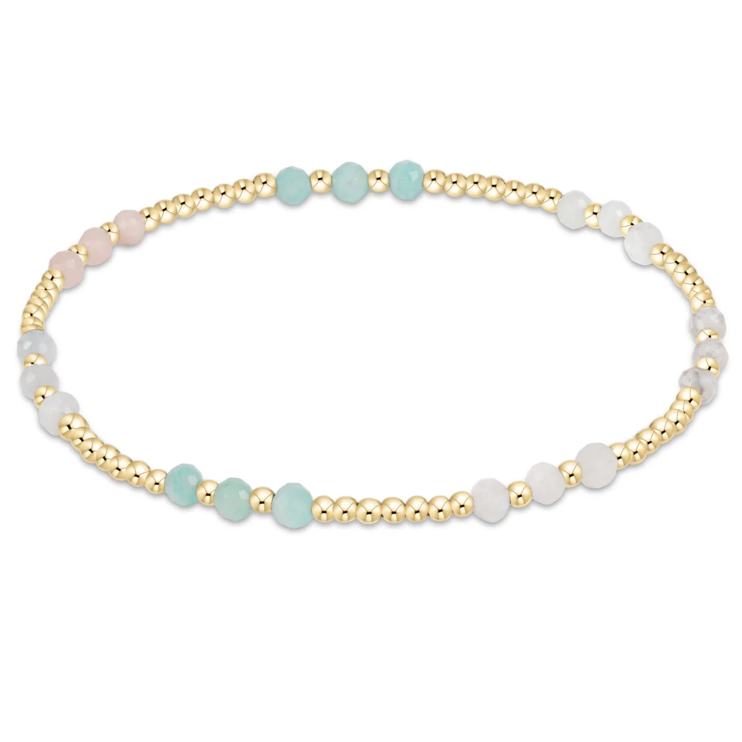 Gemstone Gold Joy Pattern 3mm Bead Bracelet - Hot Mess