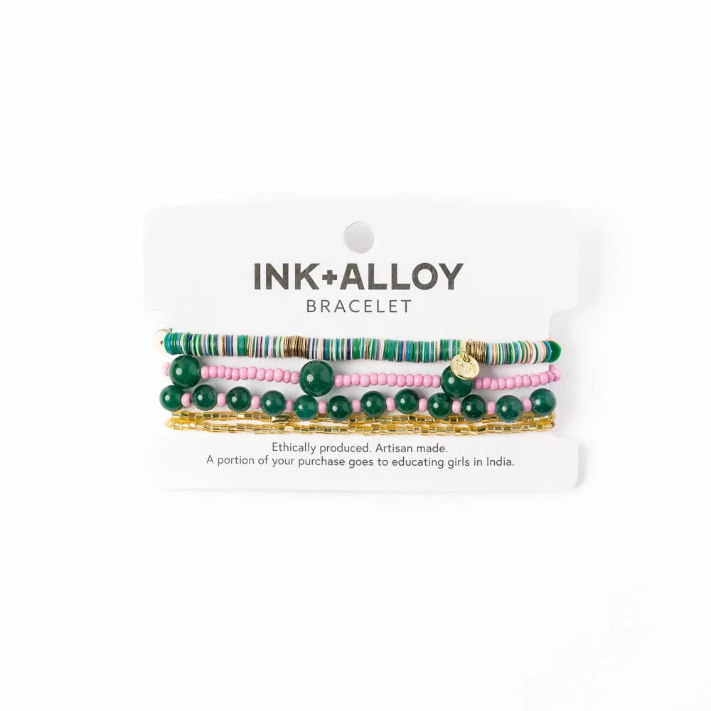 Grace & Mabel Bracelet Stack Emerald And Pink