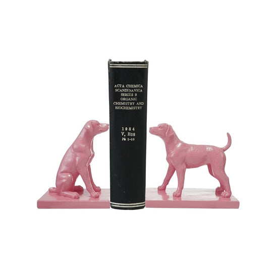 Resin Dog Bookends, Pink
