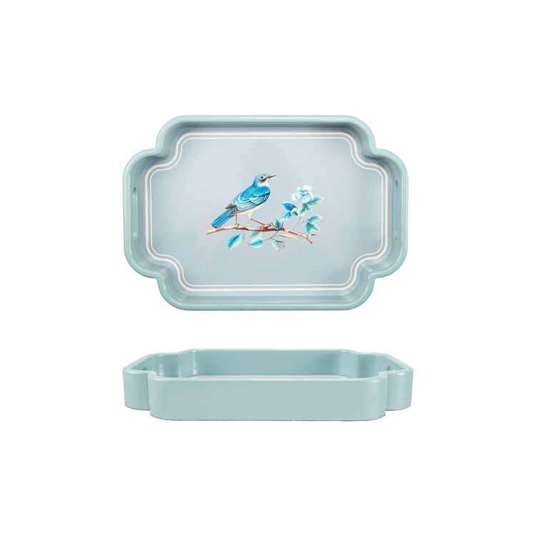 Decorative Tray w Bird - Blue