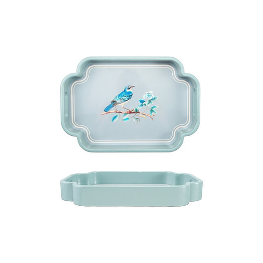 Decorative Tray w Bird - Blue