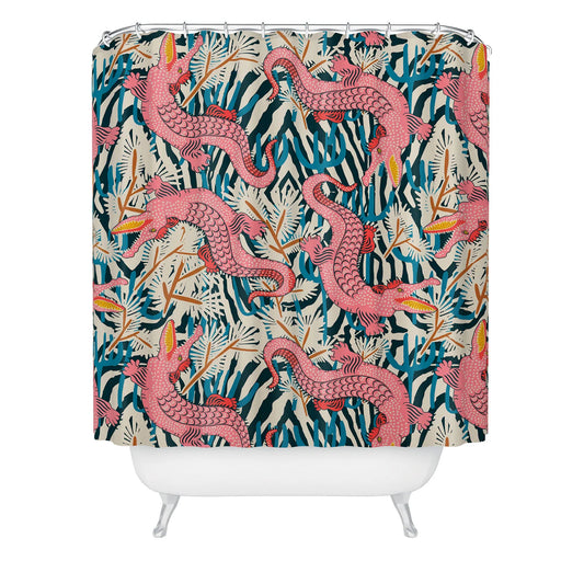 Shower curtain Bazaar Cosmica Gator by Holli Zollinger