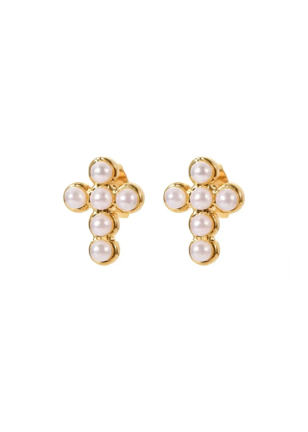 Pearl Cross Studs