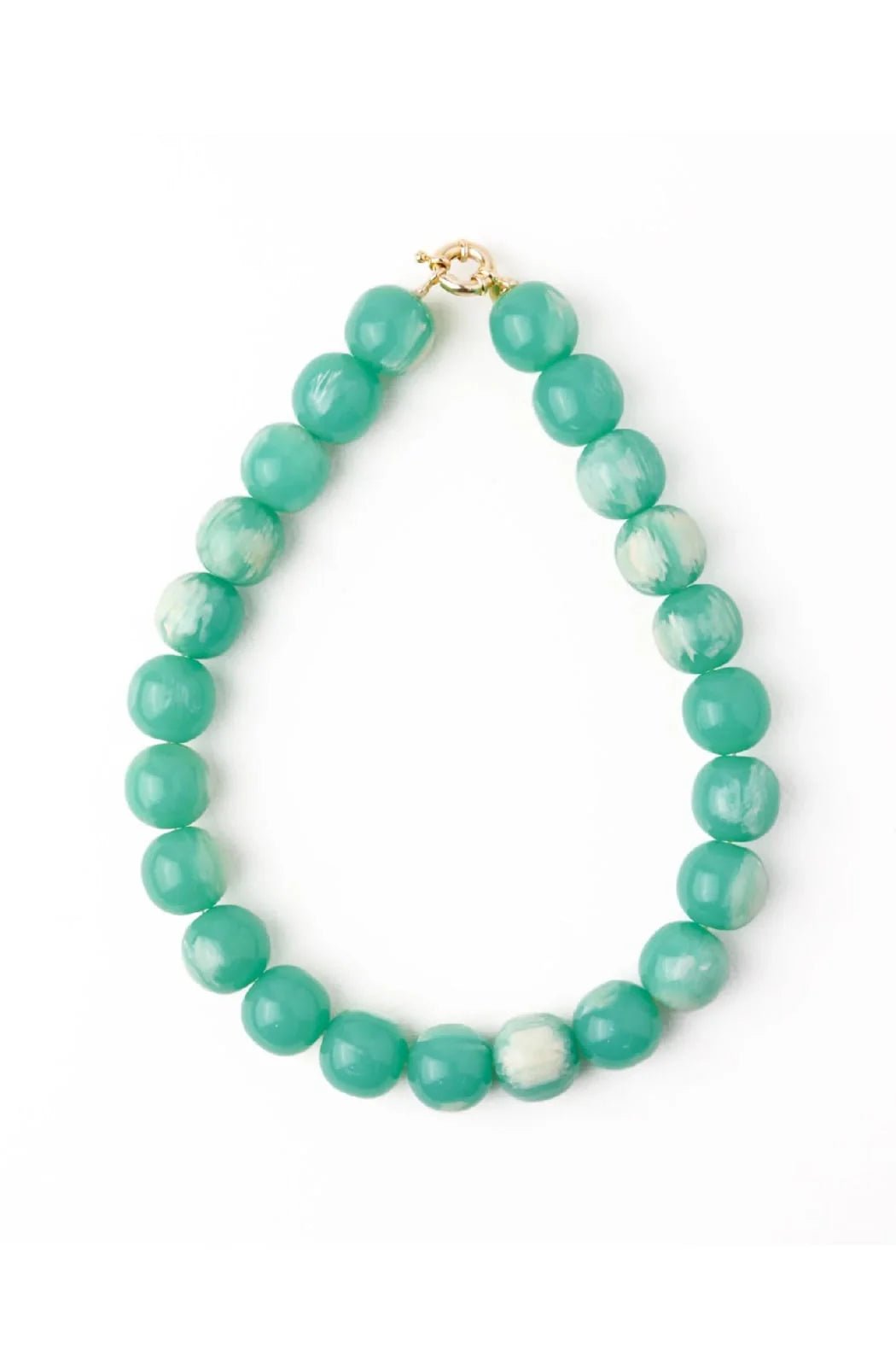 Iris Large Resin Bead Necklace Aqua