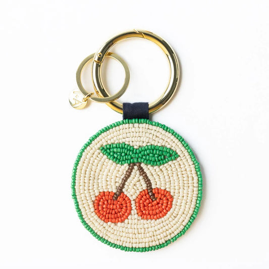 Kelsey cherries seed bead bag accessory keyring