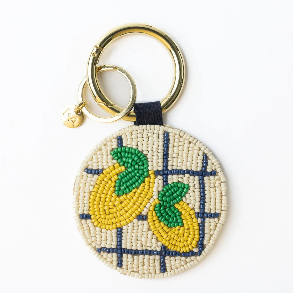 Kelsey Lemon Yellow seed bead bag accessory key ring