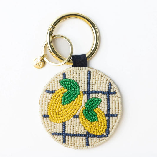 Kelsey Lemon Yellow seed bead bag accessory key ring