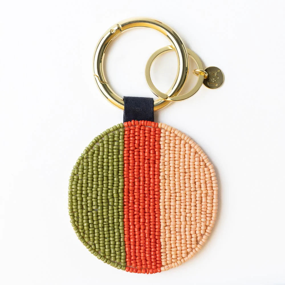 Kelsey olives seed bead bag accessory key ring blush