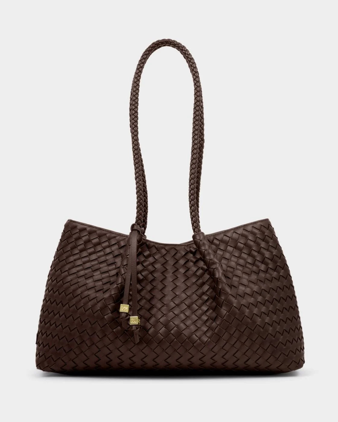 Nova Hand Woven Small Shoulder Tote Chocolate