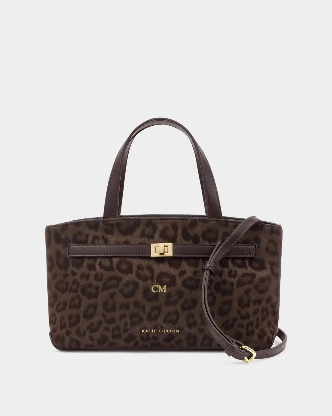 Orin Top Handle Crossbody Bag Chocolate Leopard
