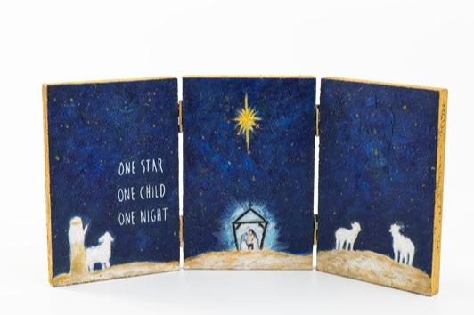 Handpainted Wood Tri Fold, One Star One Child