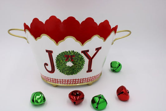 Handpainted Oval Scalloped Planter, Joy ©Tawnya Norton