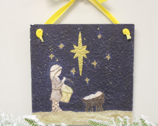 Textured Wall Sign, Velvet Ribbon, Drummer Boy ©Tawnya Norton