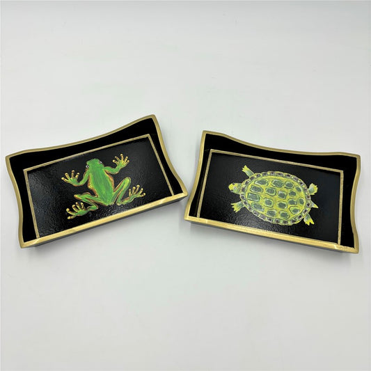 Handpainted Wood Tray, Frog/Turtle©Tawnya Norton