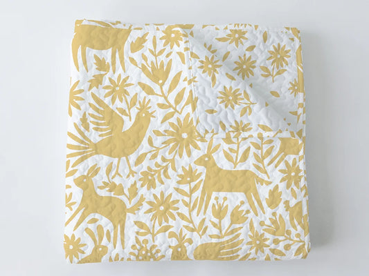 Piper Otomi Yellow Throw/Baby Blanket