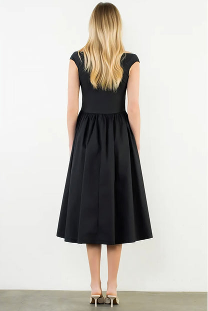 Sleeveless Midi Dress- Black