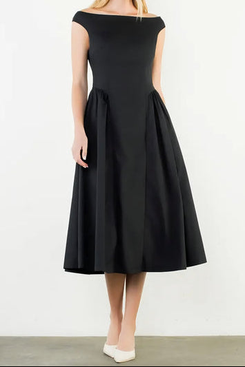 Sleeveless Midi Dress- Black