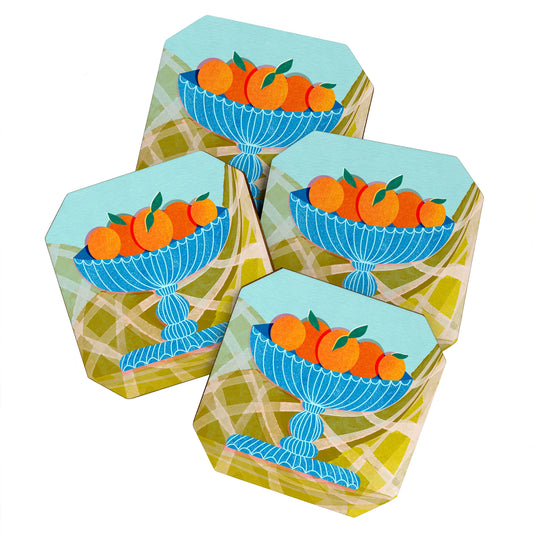 Coaster Set New Oranges by Sewzinski