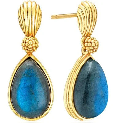 Monique Gem Post Earrings - Blue Labradorite