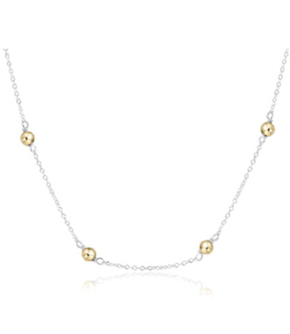 Simplicity 4mm Bead Chain 17" Necklace - Mixed Metal