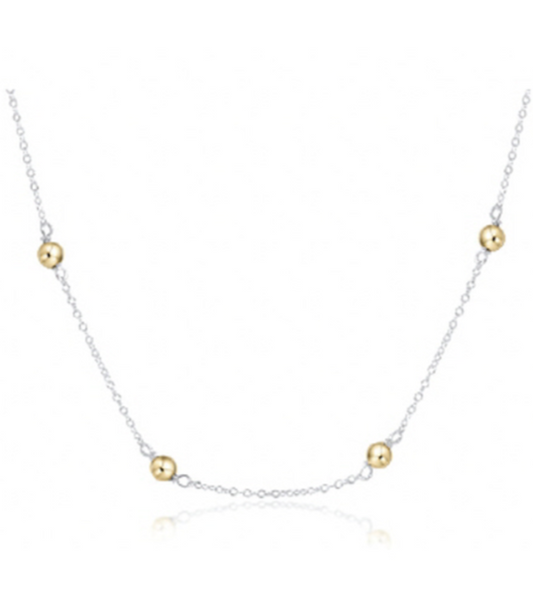 Simplicity 4mm Bead Chain 17" Necklace - Mixed Metal