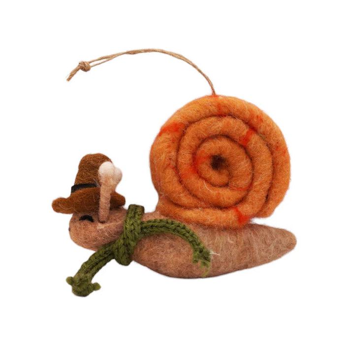 Felt Dapper Snail Ornament