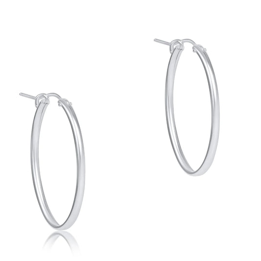 oval sterling 1" hoop- smooth