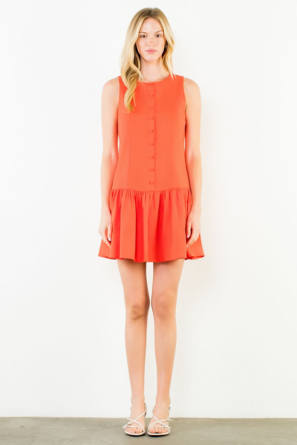 Sleeveless Button Front Dress