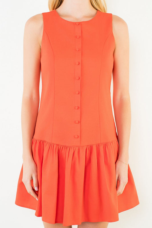 Sleeveless Button Front Dress