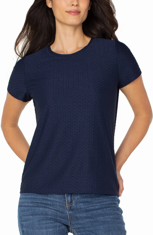 Short Sleeve Crew Neck Tee With Rib Trim