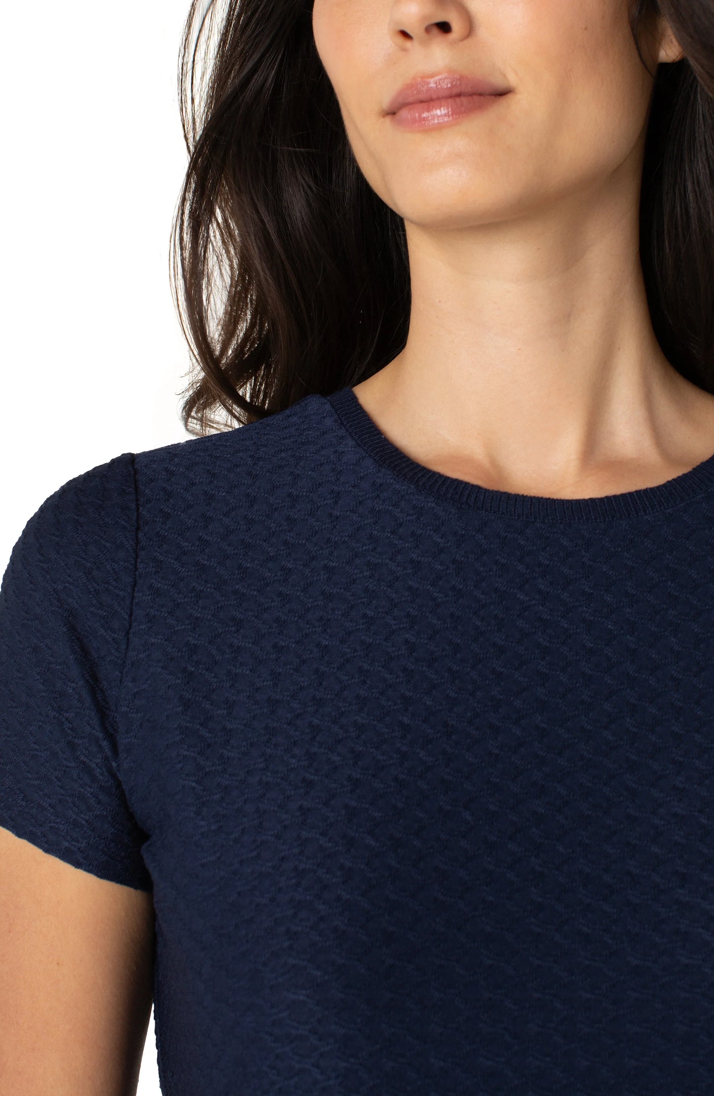 Short Sleeve Crew Neck Tee With Rib Trim