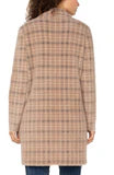 Open Front Coatigan Sweater Camel Cream Plaid