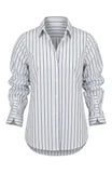 Adjustable Sleeve Button Front Woven Top