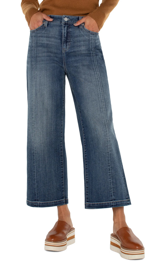 Stride Hi-Rise Crop Wide Leg Jean in Jenny Lake