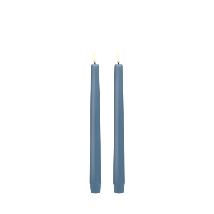LED Taper Candle, Hazy Blue, Smooth, 2-pack