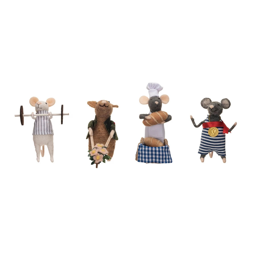 Wool Felt Mice in Outfits