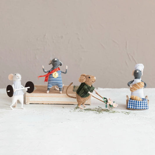 Wool Felt Mice in Outfits